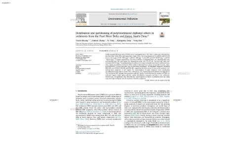 Distribution and partitioning of polybrominated diphenyl ethers in sediments from the Pearl River Delta and Guiyu, South China*